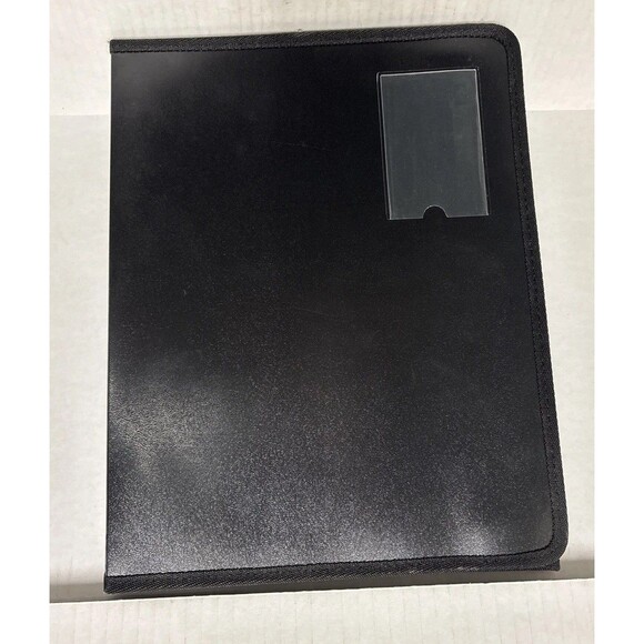 Black Vinyl Lion Display Book n Easel Portfolio Tri Fold  Business Presentation - Picture 1 of 7